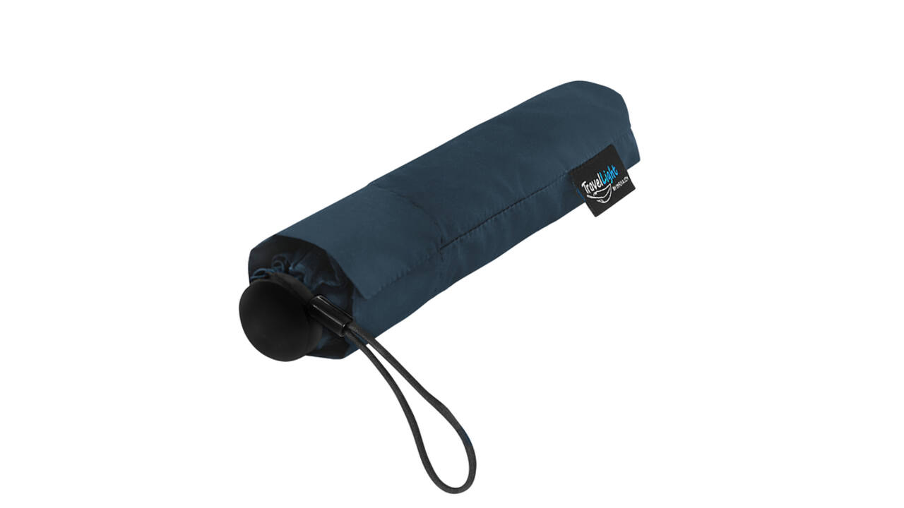 Paraplu Travellight® extreem licht opvouwbaar windproof doorsnede 90 cm donker blauw