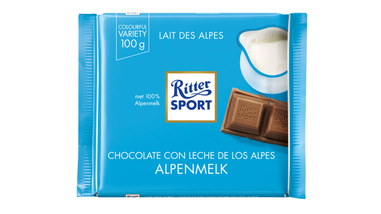 Chocolade Ritter Sport alpenmelk 100gr
