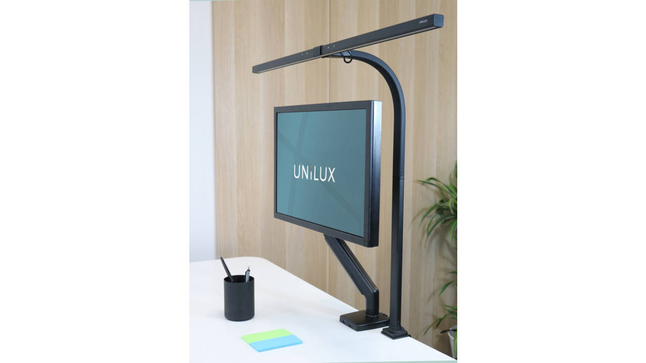 Bureaulamp Unilux Strata led tafelklem zwart