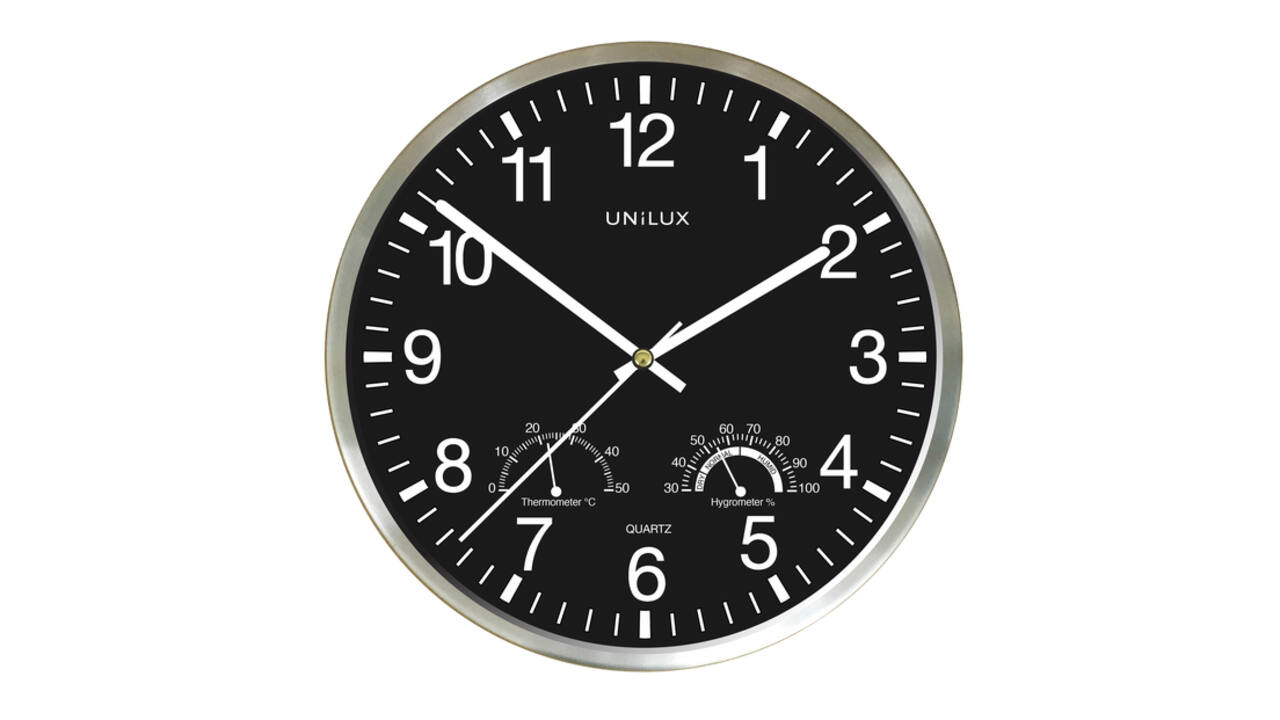 Wandklok Unilux Wetty grijs