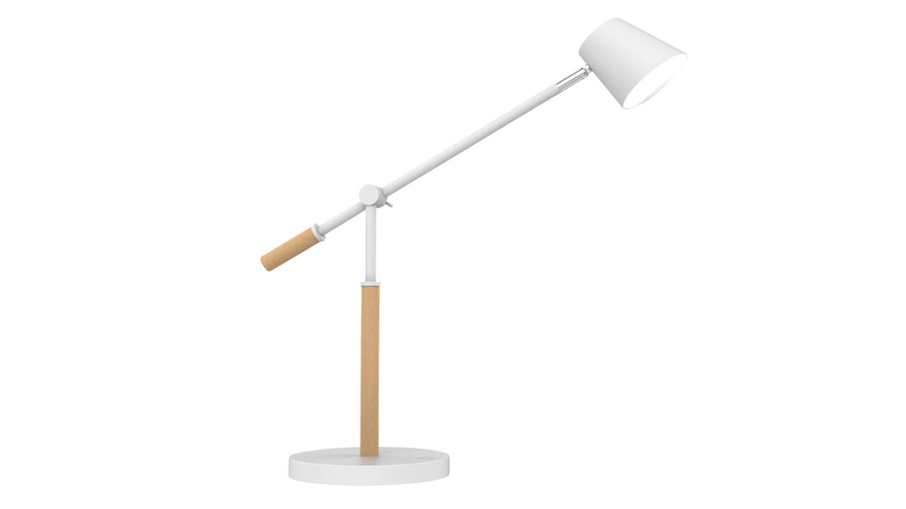 Bureaulamp Unilux Vicky led hout wit