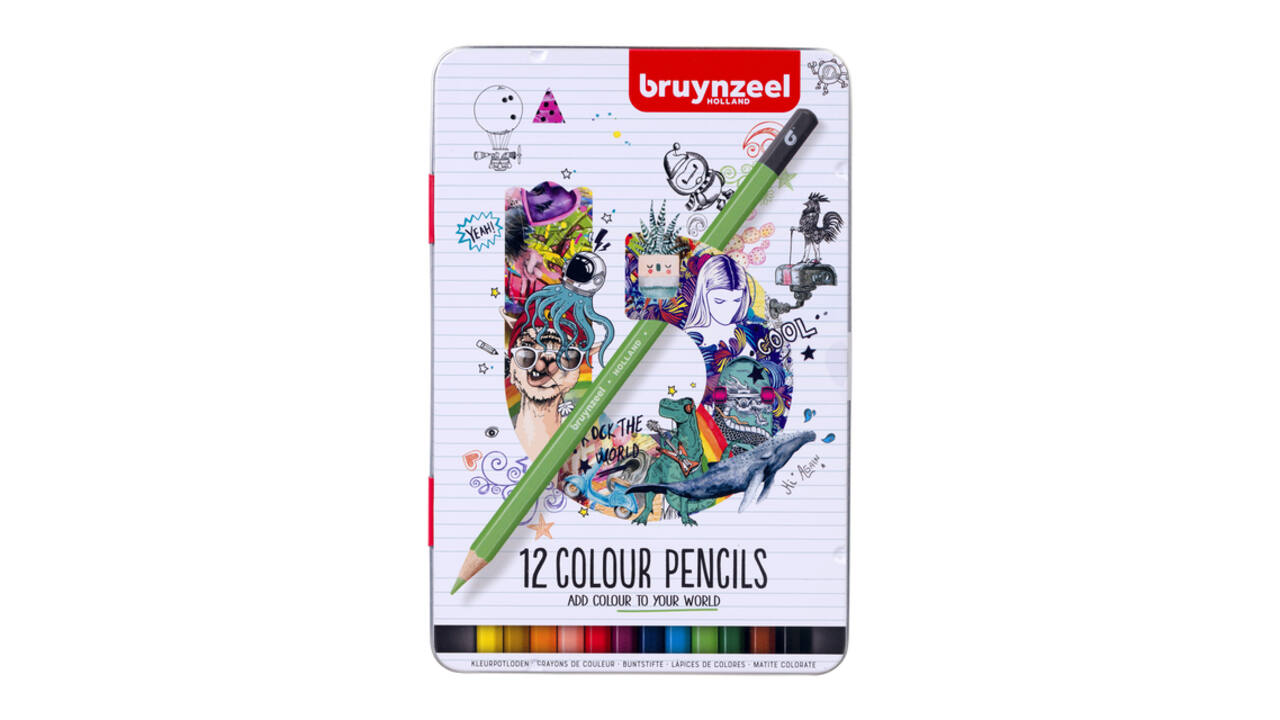 Kleurpotloden Bruynzeel assorti blik à 12 stuks