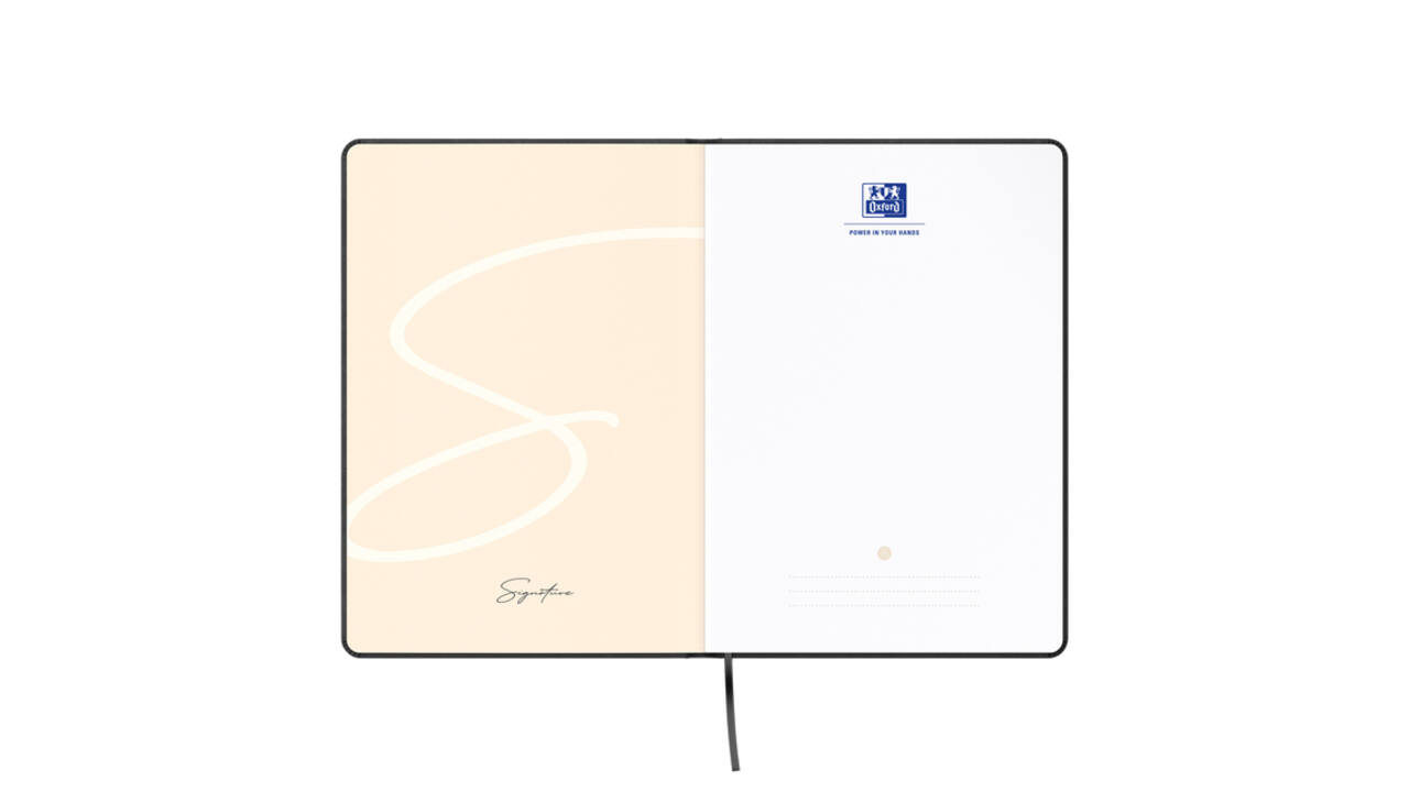 Notitieboek Oxford Signature A5 lijn 80vel zwart