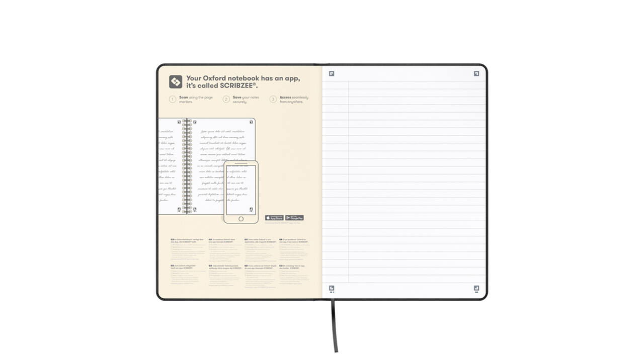 Notitieboek Oxford Signature A5 lijn 80vel zwart