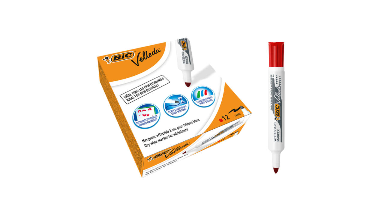 Whiteboardmarker Bic Velleda 1711 rond large rood