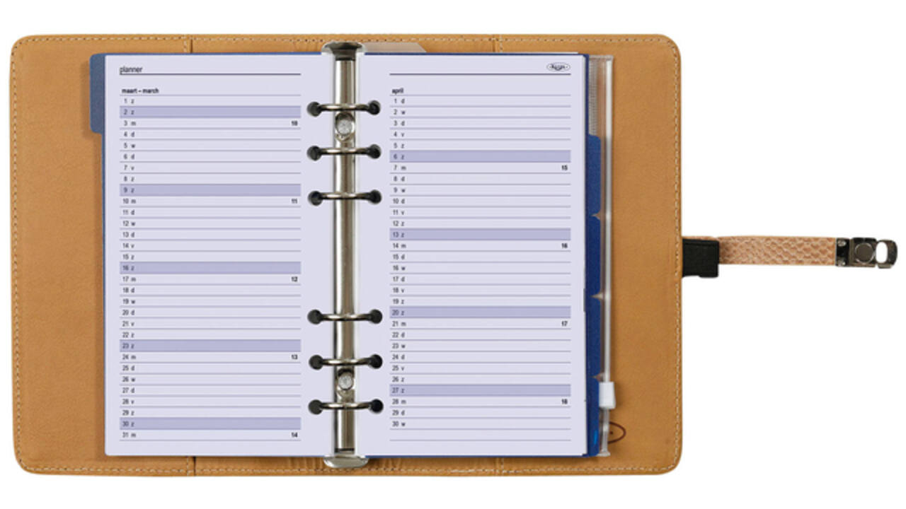 Organizer Kalpa Personal inclusief agenda 2026-2027 7dagen/2pagina's slangenprint bruin