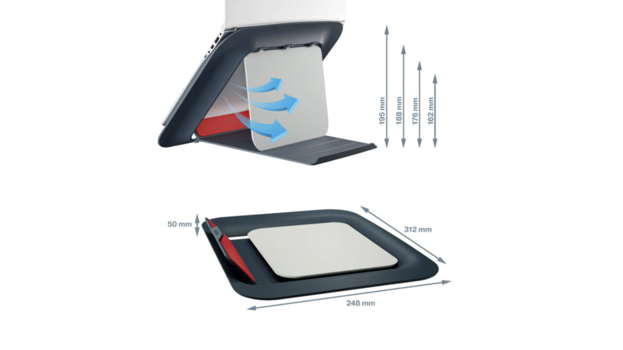 Laptopstandaard Leitz Ergo Cosy verstelbaar recyled grijs