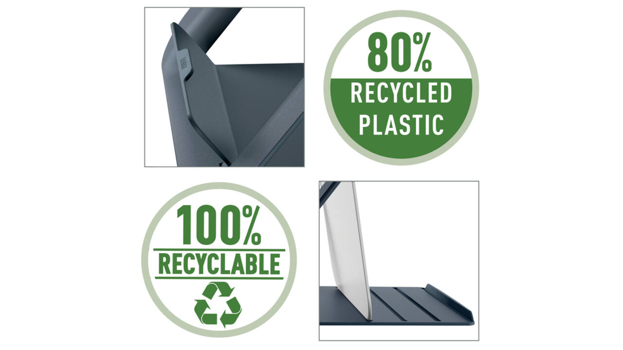 Laptopstandaard Leitz Ergo Cosy verstelbaar recyled grijs