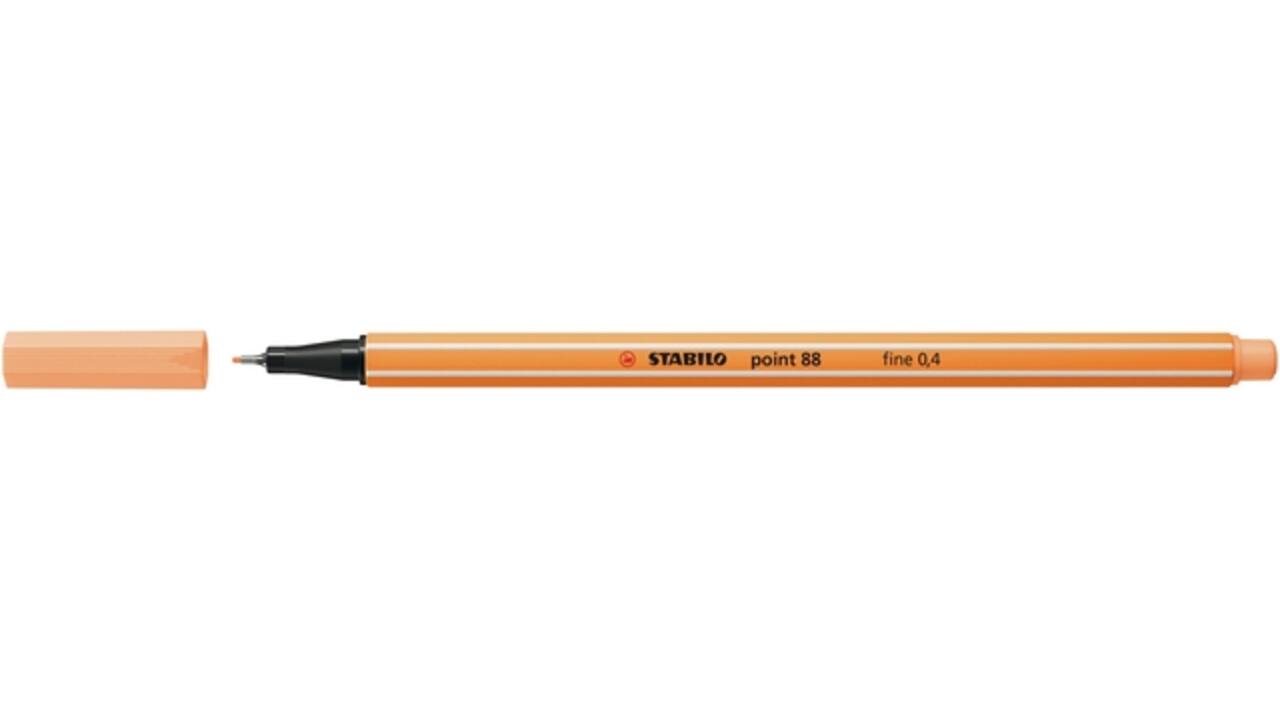 Fineliner STABILO point 88/25 fijn pastel oranje