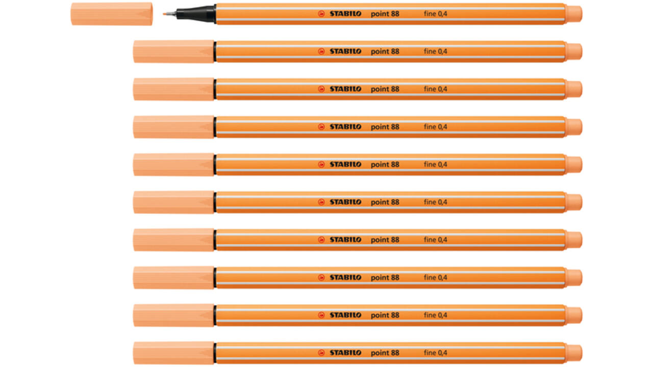 Fineliner STABILO point 88/25 fijn pastel oranje