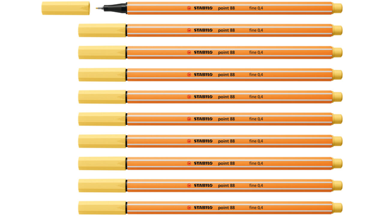 Fineliner STABILO point 88/23 fijn lichtgeel