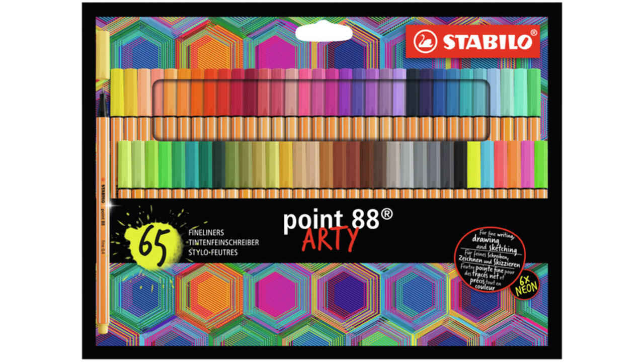 Fineliner STABILO point 88/65 Arty fijn assorti set à 65 stuks