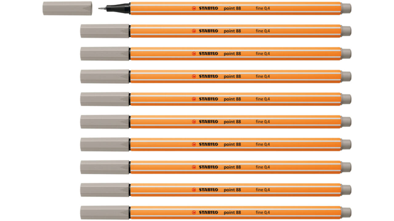 Fineliner STABILO point 88/93 fijn warm grijs