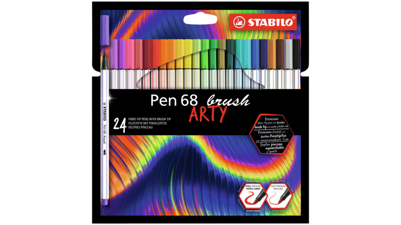 Brushstift STABILO Pen 568/24 Arty assorti set à 24 stuks
