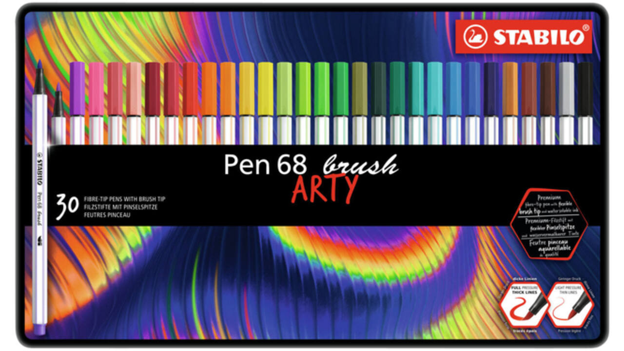 Brushstift STABILO Pen 568/30 Arty assorti blik à 30 stuks