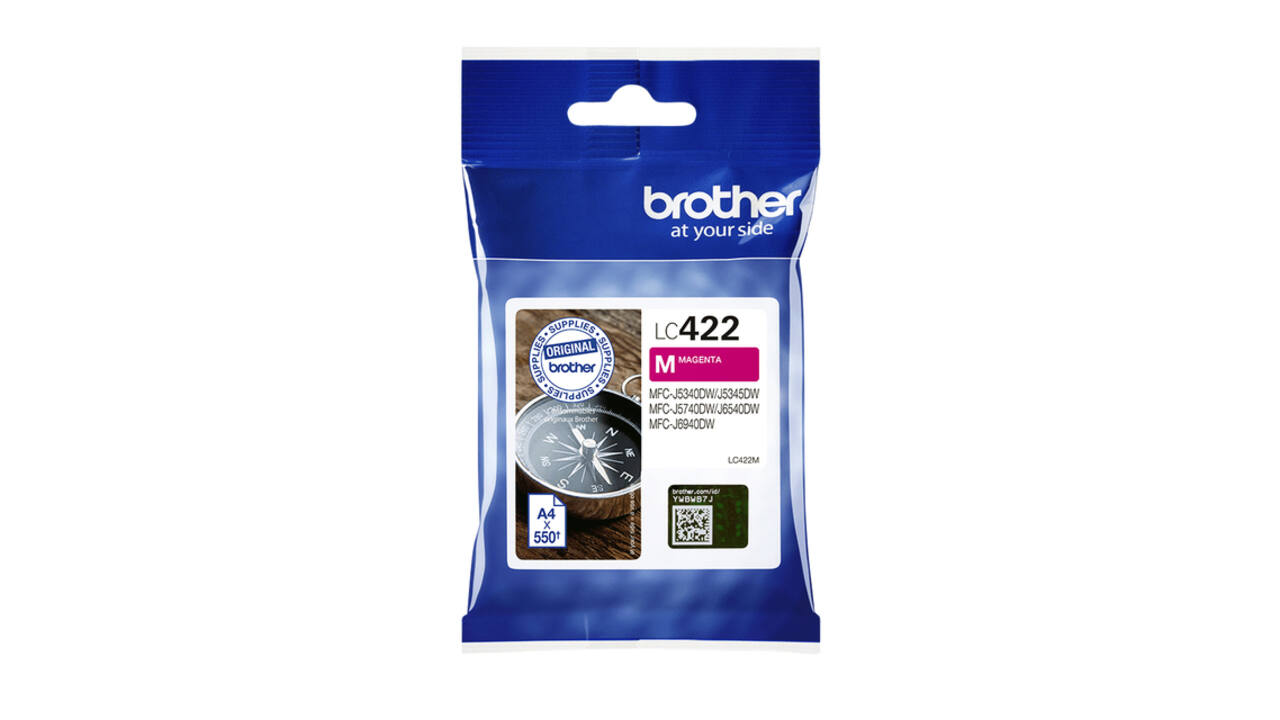 Inktcartridge Brother LC-422M rood