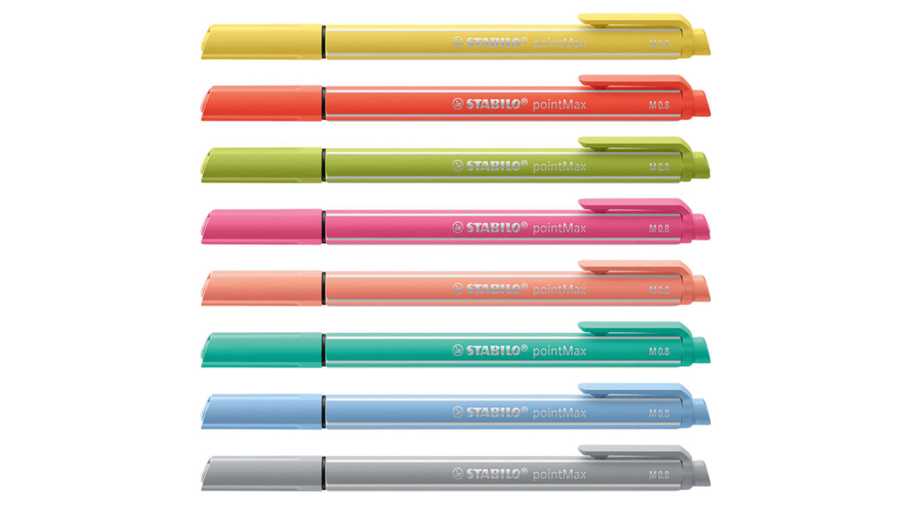 Viltstift STABILO pointMax 488/8 medium assorti pastel etui à 8 stuks