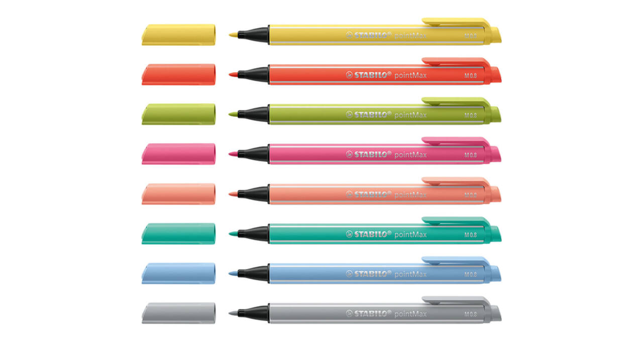 Viltstift STABILO pointMax 488/8 medium assorti pastel etui à 8 stuks