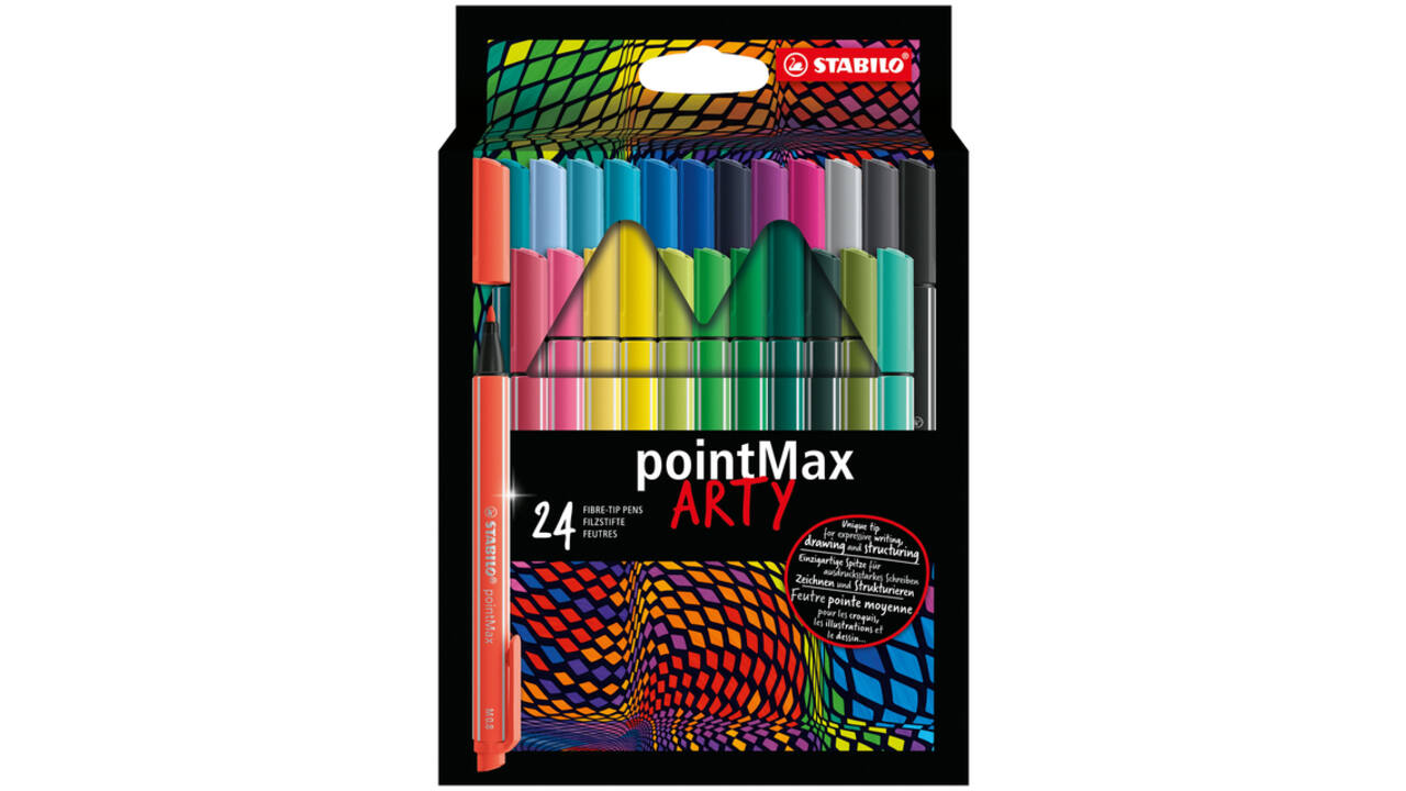 Viltstift STABILO pointMax 488/24 Arty medium assorti etui à 24 stuks