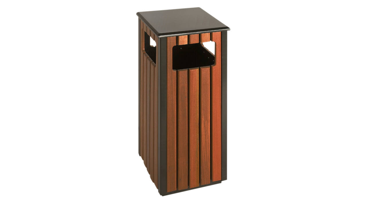 Afvalbak Vepa Bins voor buiten 36 liter zwart/houtlook