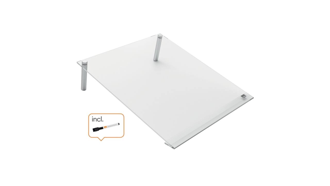 Notitiebord Nobo transparant acryl schuin A4