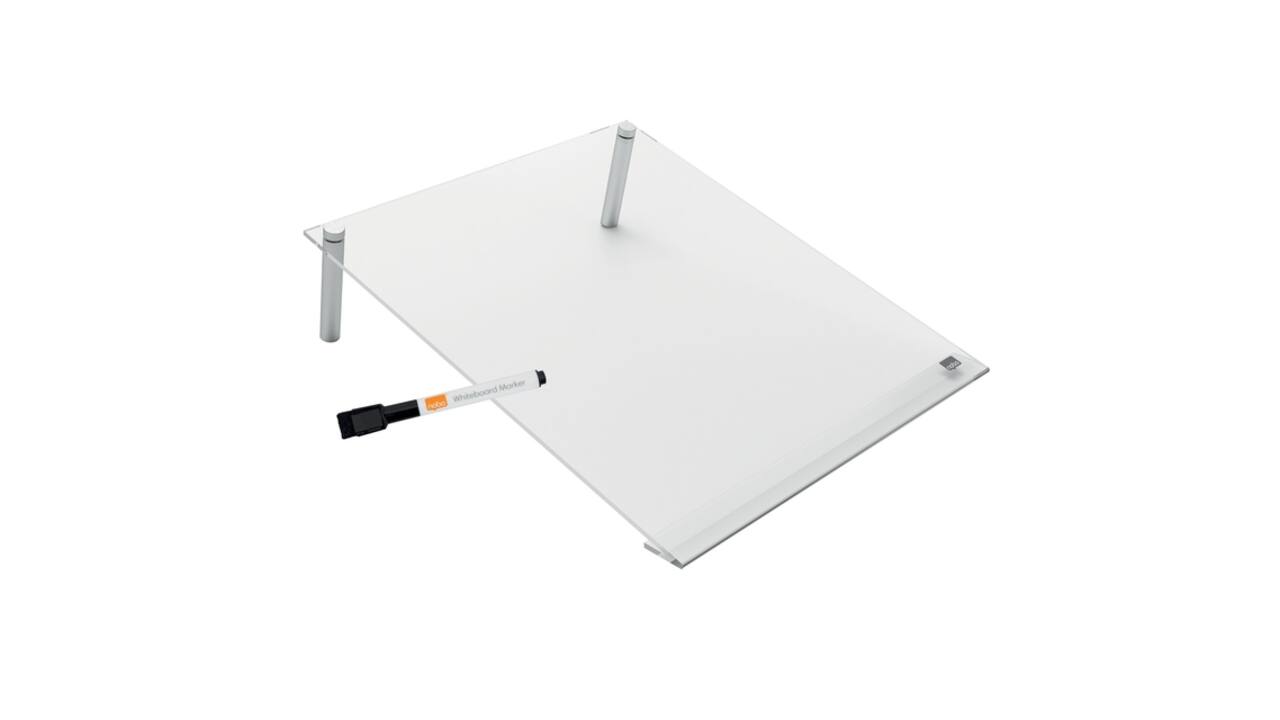 Notitiebord Nobo transparant acryl schuin A4