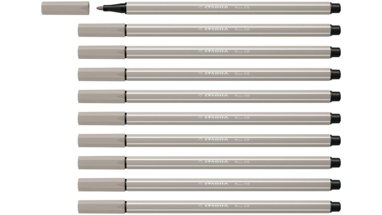 Viltstift STABILO Pen 68/93 medium  warm grijs