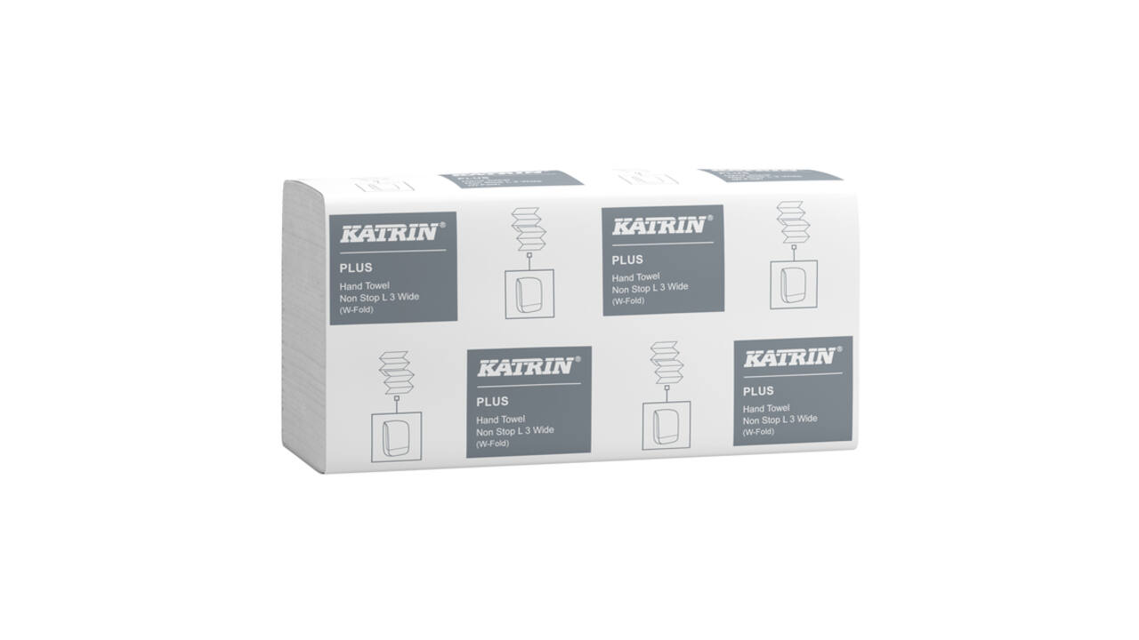 Handdoek Katrin Plus w-vouw 3-laags 240x320mm 25x90 vel wit 61563