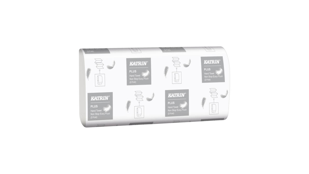 Handdoek Katrin Plus z-vouw 2-laags 203x240mm 15x160 vel wit 61624