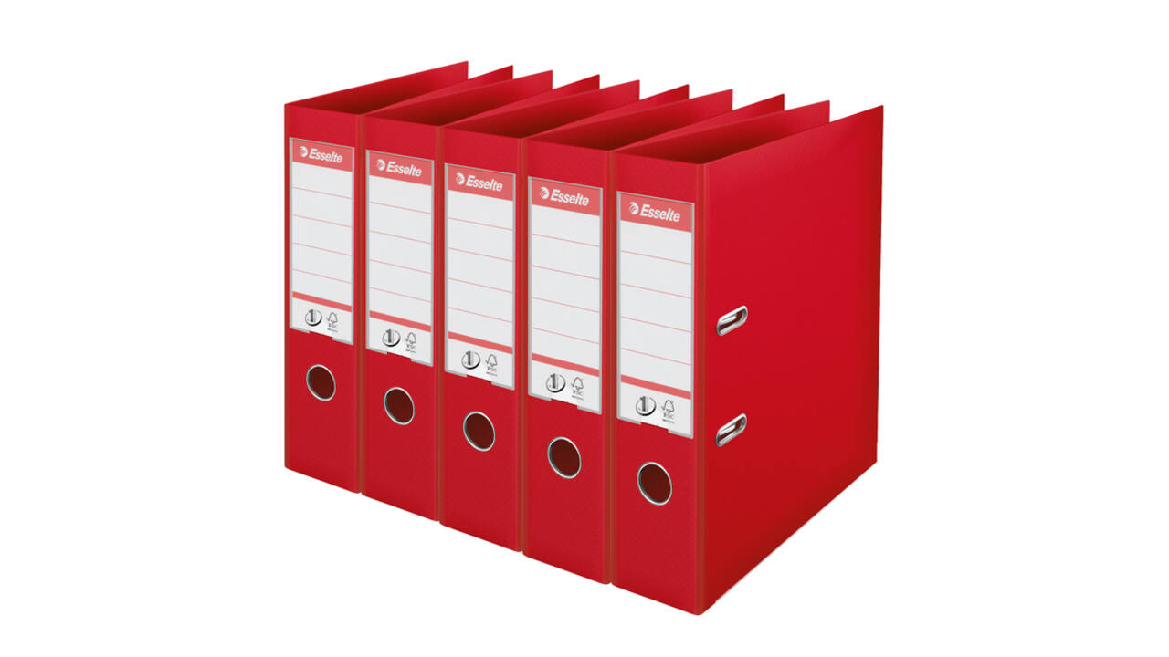 Ordner Esselte Vivida No.1 multipack 75mm A4 5 stuks rood