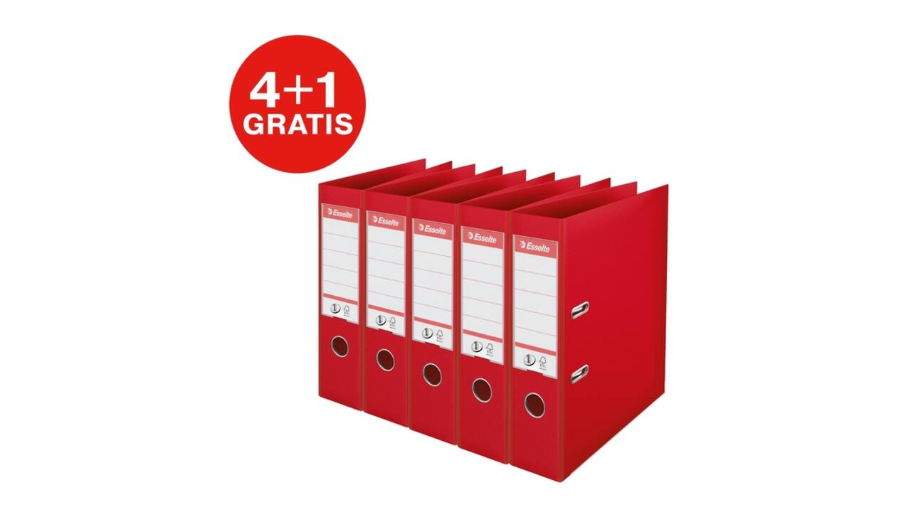 Ordner Esselte Vivida No.1 multipack 75mm A4 5 stuks rood