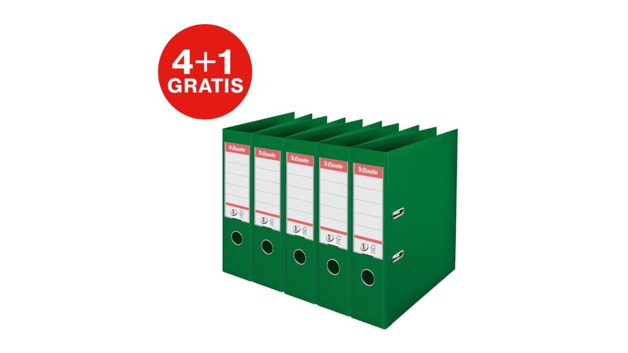 Ordner Esselte Vivida No.1 multipack 75mm A4 5 stuks groen
