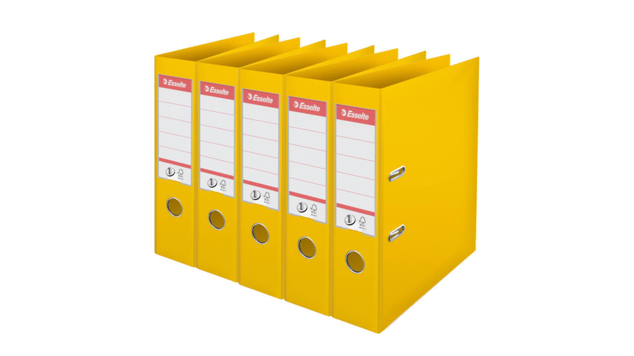Ordner Esselte No 1 Power PP 75 mm geel 5 stuks