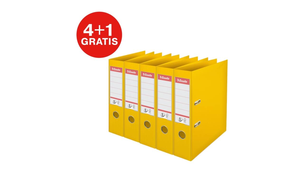 Ordner Esselte No 1 Power PP 75 mm geel 5 stuks