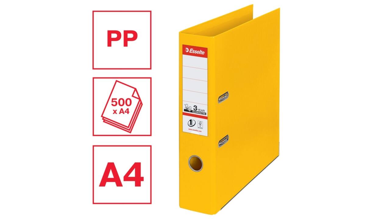 Ordner Esselte No 1 Power PP 75 mm geel 5 stuks