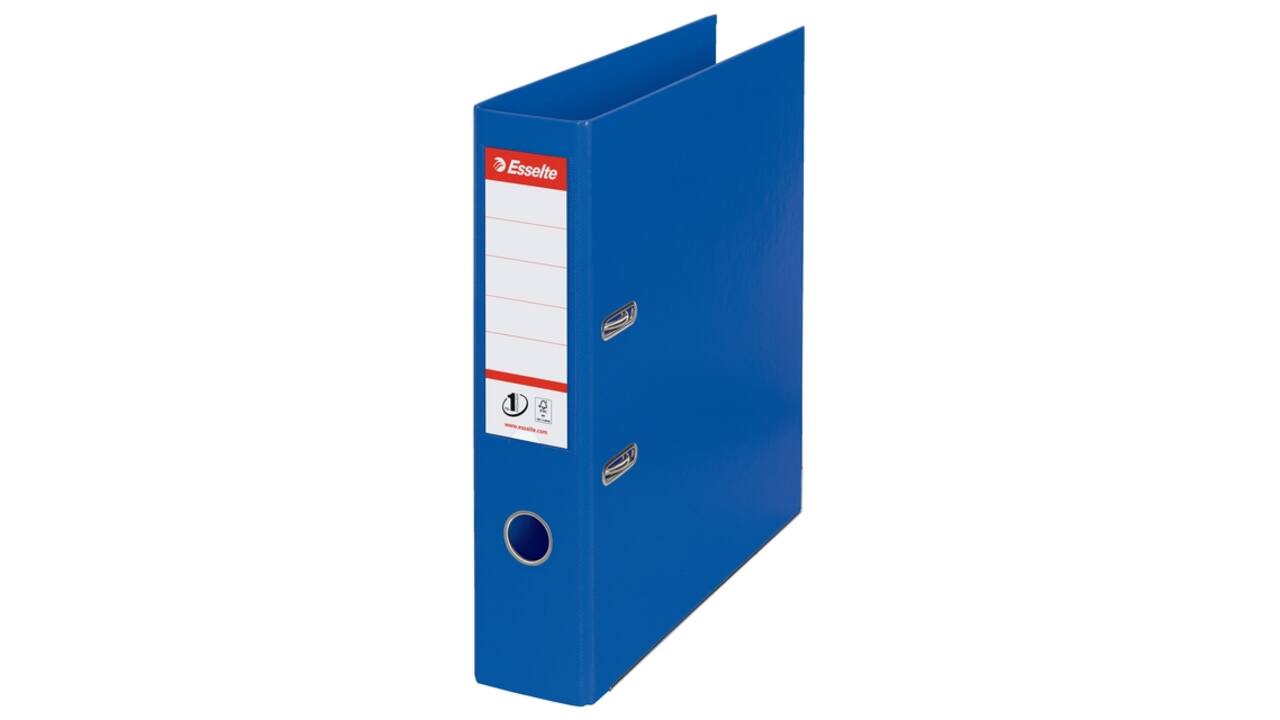 Ordner Esselte No.1 72mm PP 30% gerecycled folie Multipack blauw 5 stuks