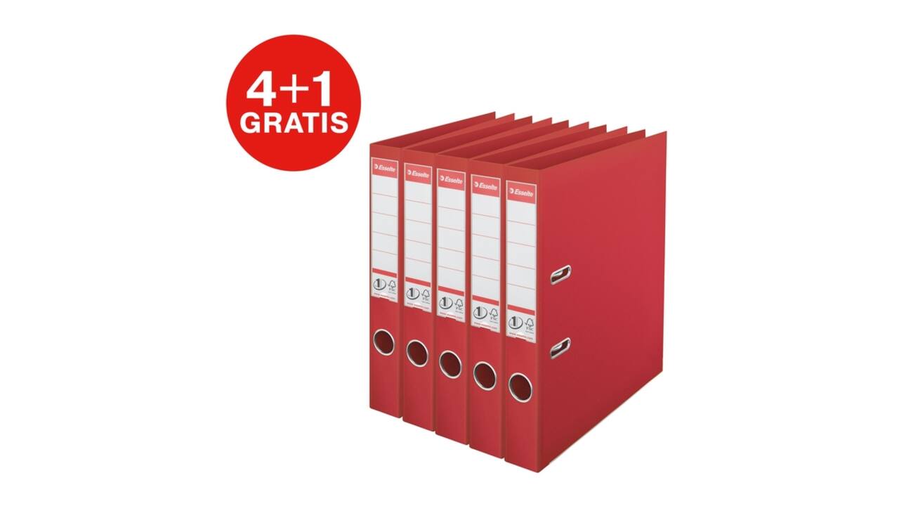 Ordner Esselte No 1 Power PP 50 mm rood 5 stuks