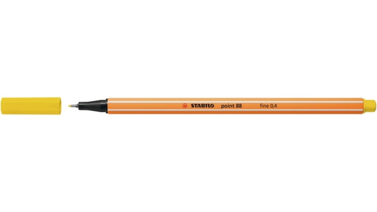 Fineliner STABILO point 88/24 fijn citroengeel