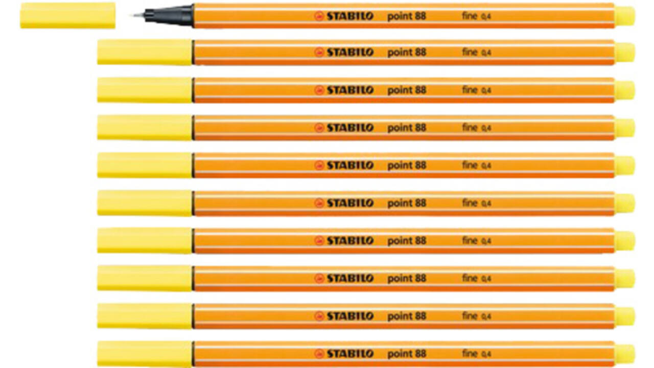 Fineliner STABILO point 88/24 fijn citroengeel