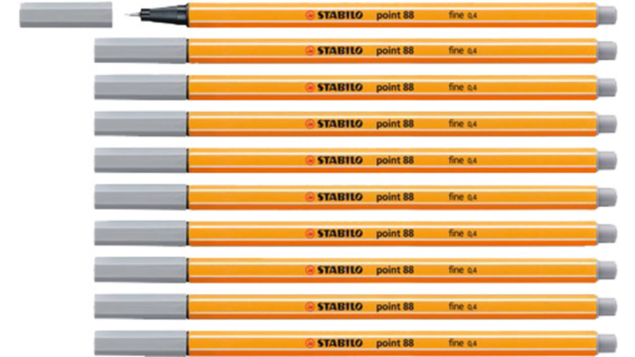 Fineliner STABILO point 88/95 fijn middelkoud grijs
