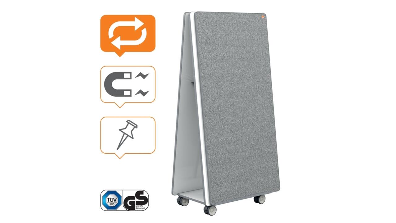 White- en Memobord systeem Nobo Move & Meet 90x180cm
