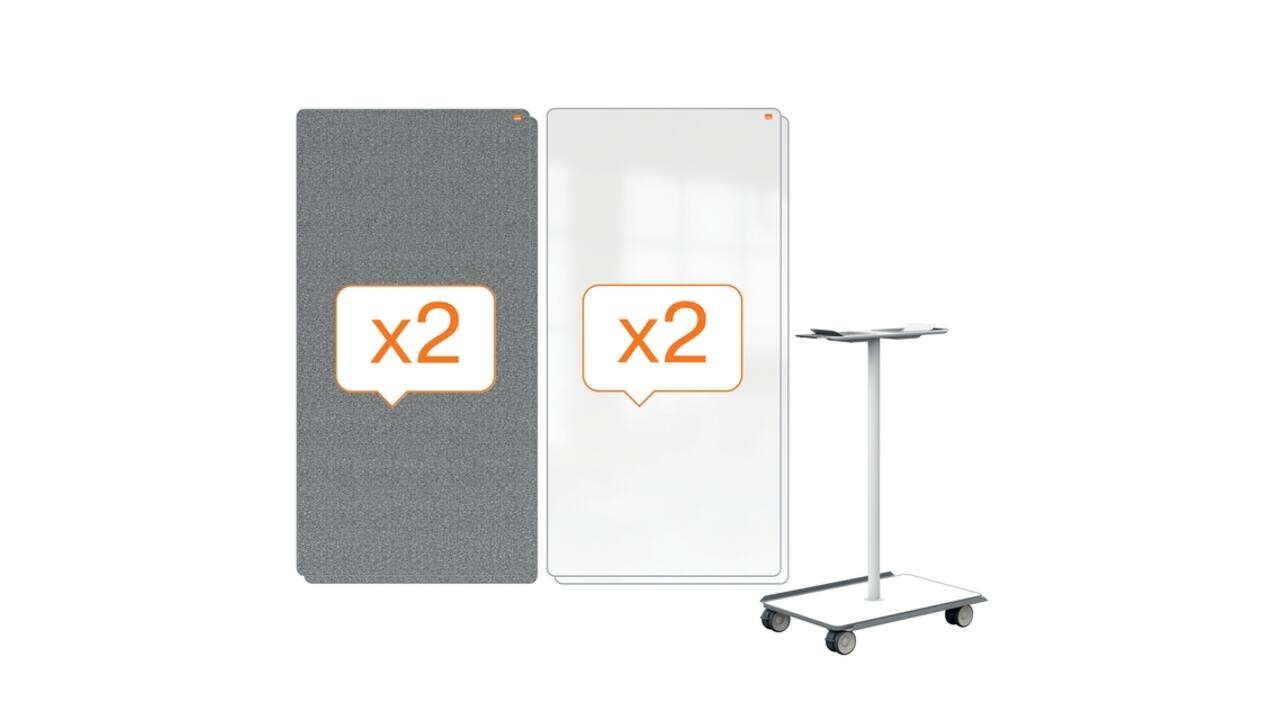 White- en Memobord systeem Nobo Move & Meet 90x180cm