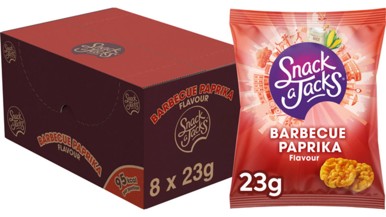 Mini rijstwafels Snack-a-Jacks barbeque paprika