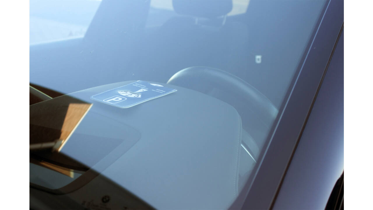 Parkeerschijf Kangaro E-car met blauwe en groene zijde