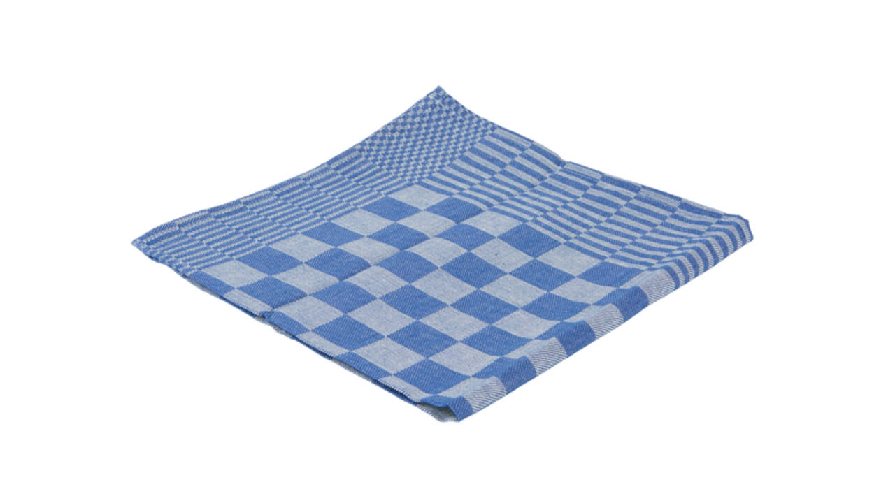Theedoek Cleaninq blok marine 65x65cm blauw 6 stuks
