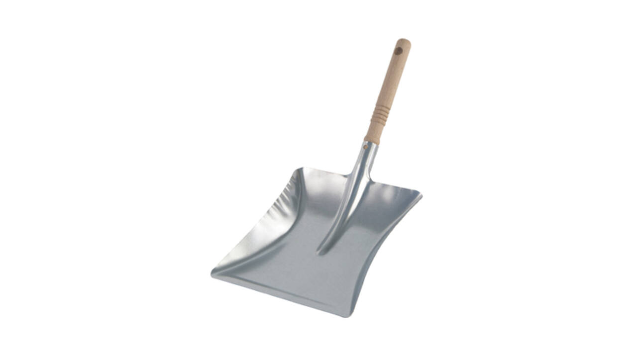 Stofblik Cleaninq verzinkt houten steel 23x21 cm