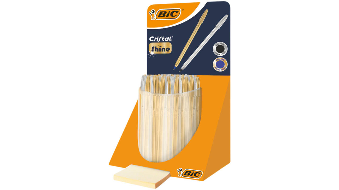 Balpen BIC Cristal medium goud en zilver