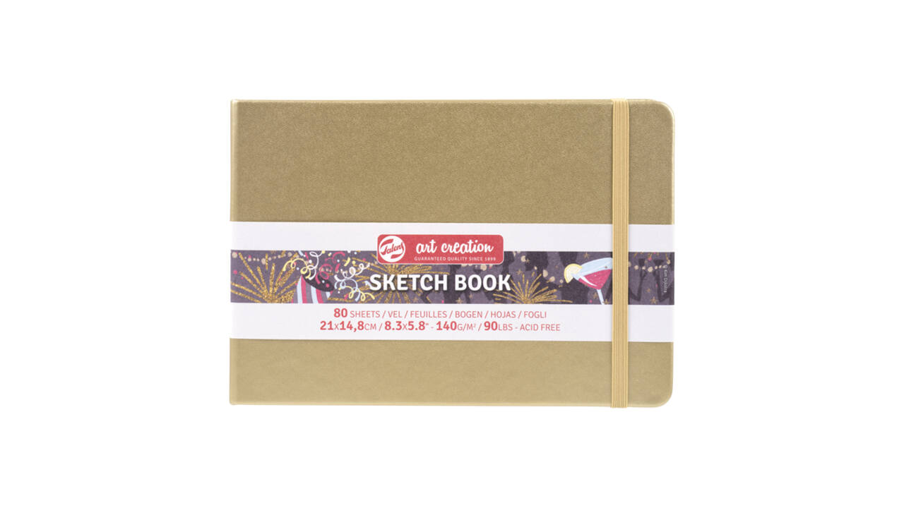 Schetsboek Talens Art Creation 80 witte vellen 140gr 210x150mm witgoud