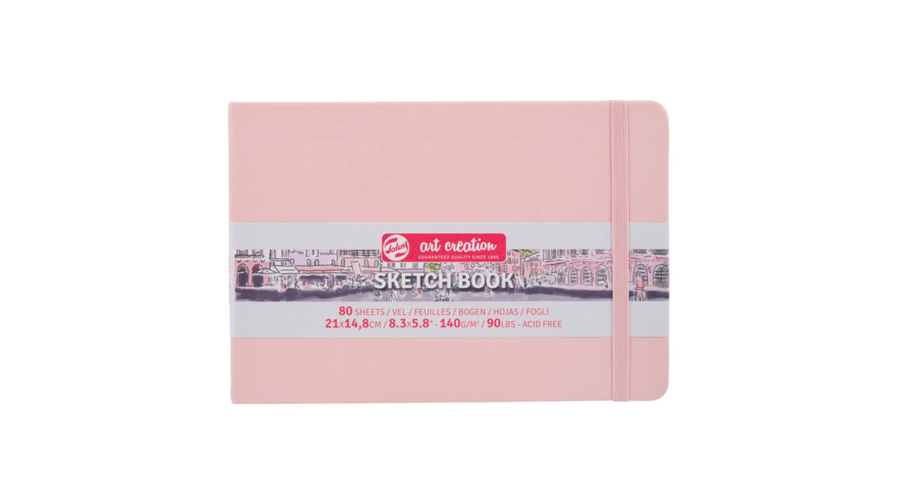 Schetsboek Talens Art Creation 80 witte vellen 140gr 210x150mm roze