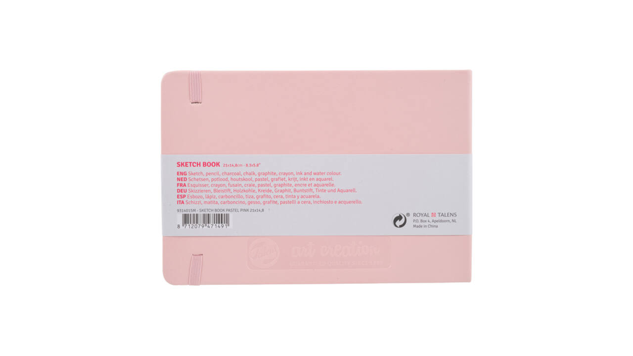 Schetsboek Talens Art Creation 80 witte vellen 140gr 210x150mm roze